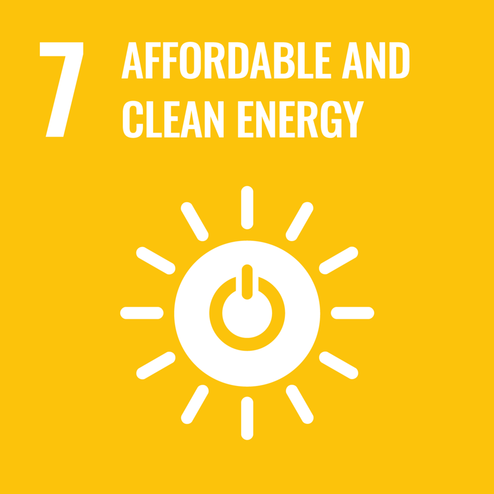 Yellow logo with a sun symbol and the words Affordable and clean Energy