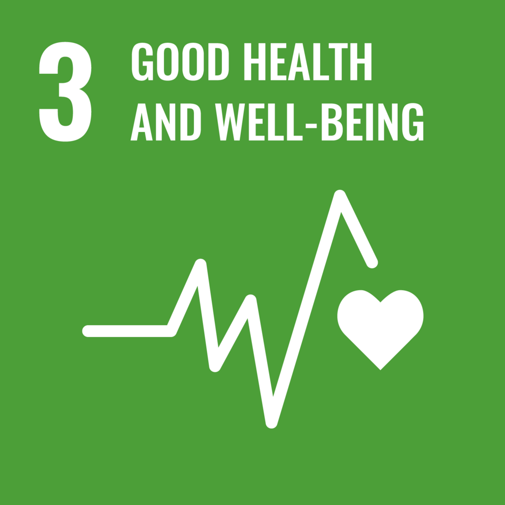 Green logo with Herzpull's symbol and the words Good Health and Well Being